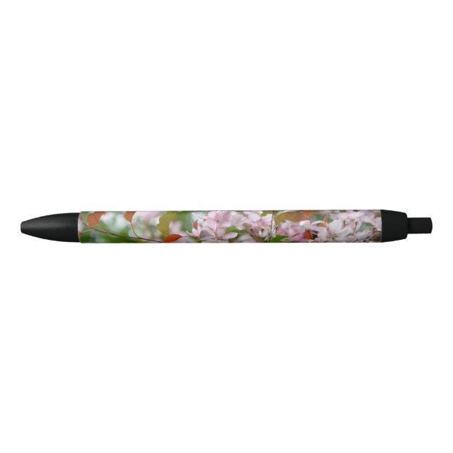 Stylo Noir Branche délicate avec fleurs pommier (Devant)