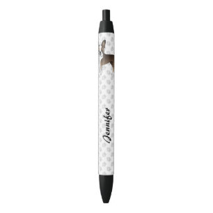 Stylo Noir Brindle Boston Terrier Cartoon Dog & Custom Text