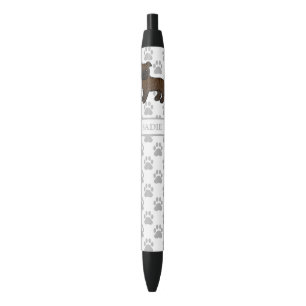 Stylo Noir Brindle English Staffie Chien de Dessin Animé Mign