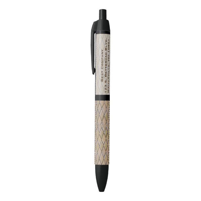Stylo Noir Bronzage tissé customisé (Haut (Vertical))