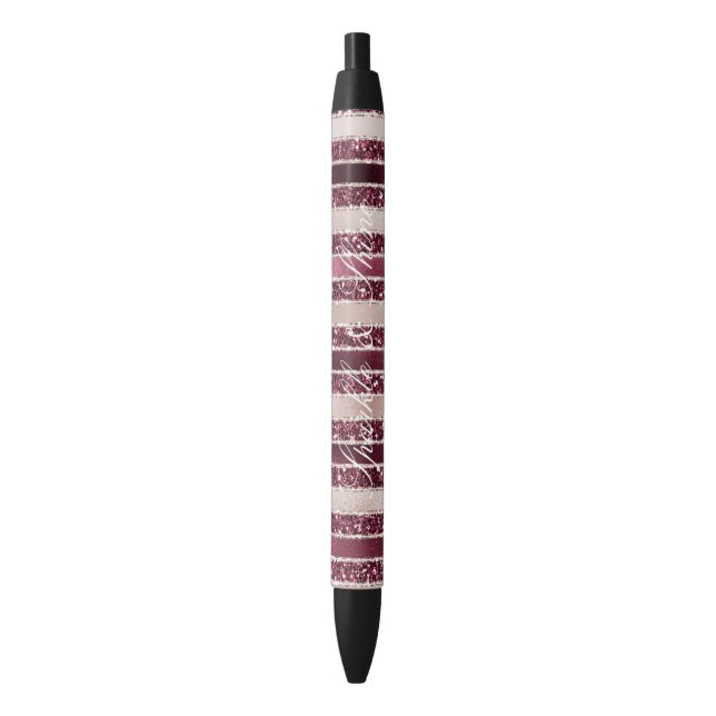 Stylo Noir Brousse rose Bourgogne rouge Parties scintillant r (devant Vertical)