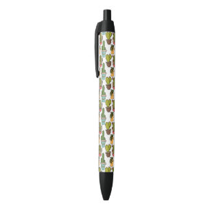 Stylo Noir Cactus et Succulents d'intérieur dans le motif de