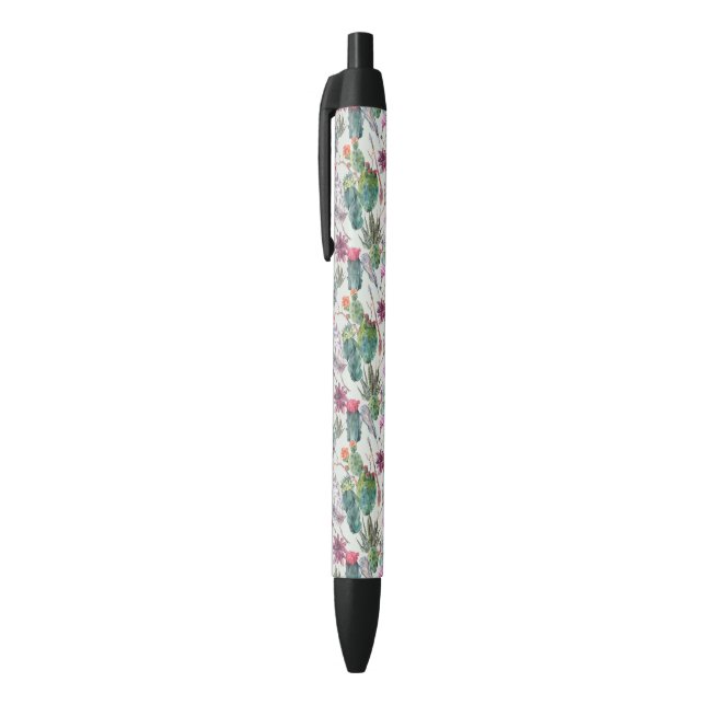 Stylo Noir Cactus exotique d'aquarelle de Boho et motif (Haut (Vertical))
