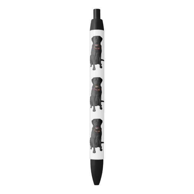 Stylo Noir Cadeau Amoureux des chiens de Black Labrador Retri (devant Vertical)