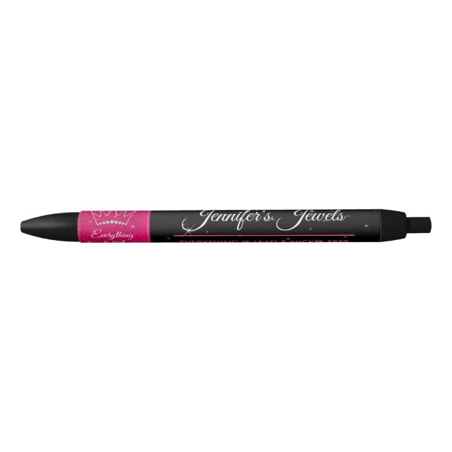 Stylo Noir Cadeau de logo d'entreprise de consultant en bijou (Devant)