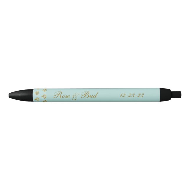 Stylo Noir Cadeau de mariage personnalisé Faveurs écriture st (Devant)