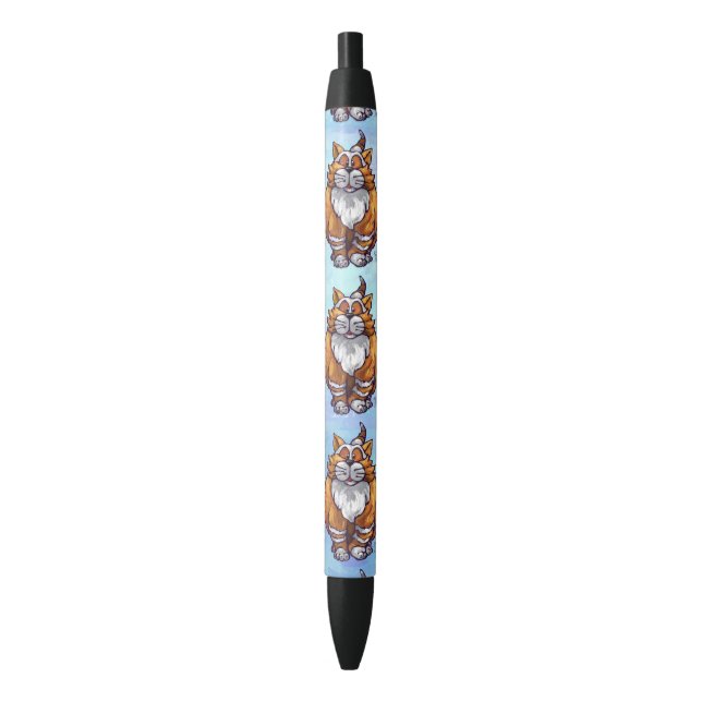 Stylo Noir Cadeaux et accessoires de chats de gingembre (devant Vertical)