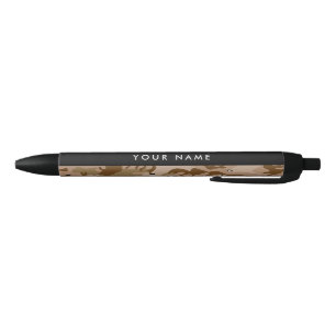 Stylo Noir Cailloux de camouflage du désert, Votre nom, Perso