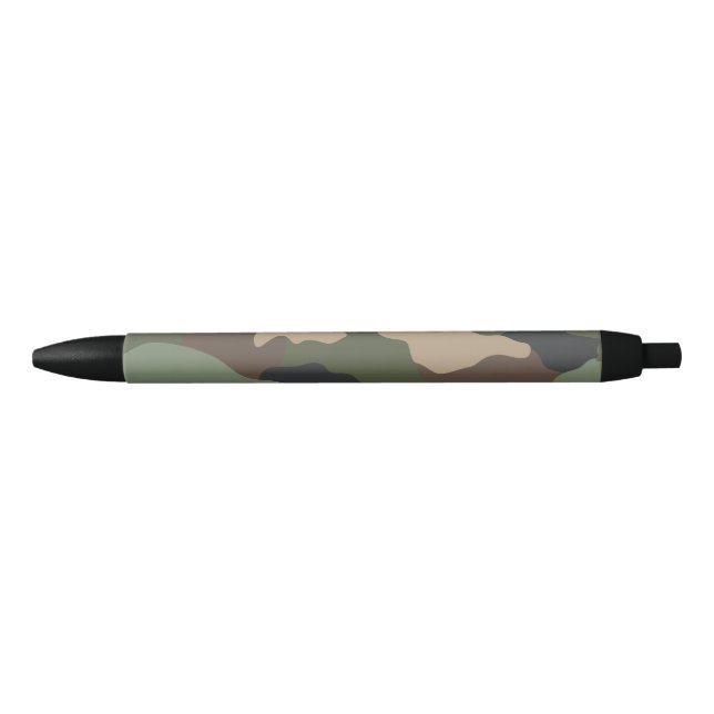 Stylo Noir Camouflage Woodland Camo Militaire Kaki Tan Black (Devant)