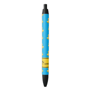 Stylo Noir Canard jaune nommé fait sur commande en caoutchou