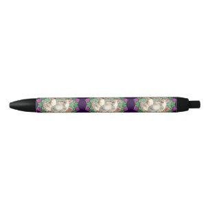 Stylo Noir Canetons et Fleurs