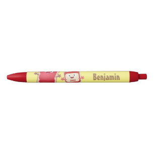 Stylo Noir Caractères de dessins animés sur le pain et la con