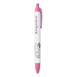 Stylo Noir Caricature axolotl rose adorable
