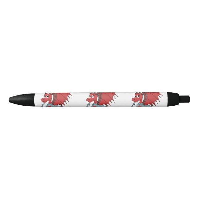 Stylo Noir Caricature Dragon Rouge (Devant)