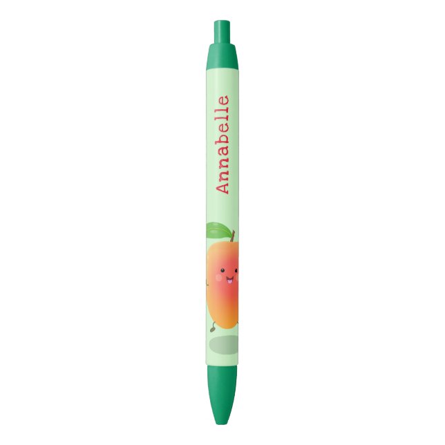 Stylo Noir Caricature jaune mangue mignonne (devant Vertical)