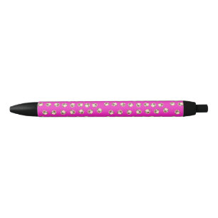 Stylo Noir Carlin d'Emoji sur le fond rose