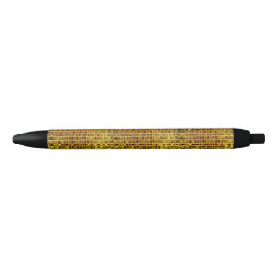 Stylo Noir Carreaux en mosaïque d'or Elégant luxe moderne