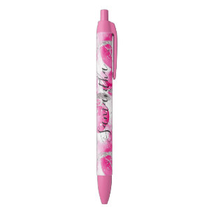 Stylo Noir Cercles Abstraits roses-filles