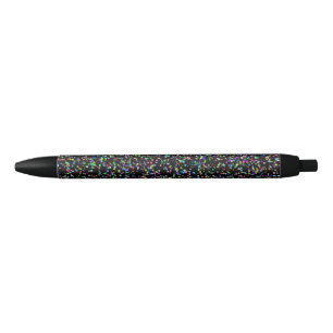Stylo Noir Cercles colorés bulles sur motif unique noir