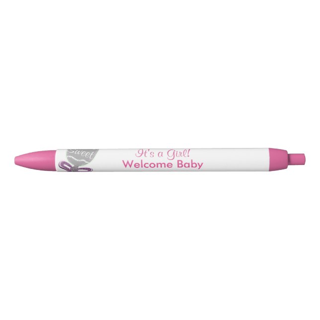 Stylo Noir C'est une fille Bébé Rattle Rose Star Bow Faire-pa (Devant)