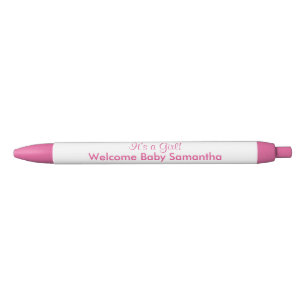Stylo Noir C'est une fille rose blanche