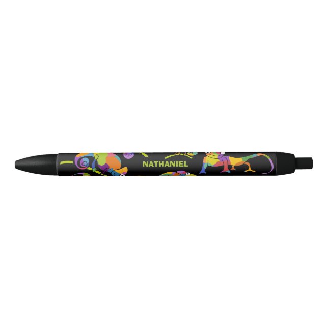 Stylo Noir Chameleons Carton mignon Couleurs vives Personnali (Devant)