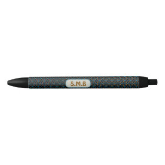 Stylo Noir Charmant Nœud Coquette Géométrique Carreau Accent