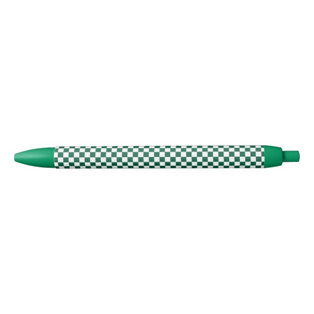 Stylo Noir Chasseur À damiers vert et blanc (Devant)
