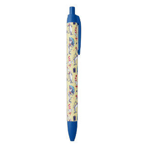 Stylo Noir Chat dans le Chapeau Motif Jaune
