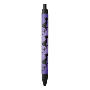 Stylo Noir Chat noir mauvais aimable pourpre
