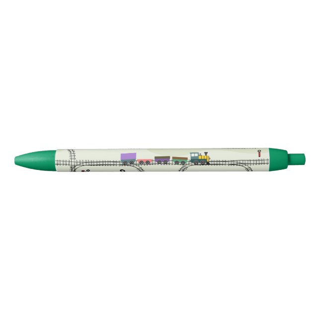 Stylo Noir Chemins de fer pour enfants Trains et pistes (Devant)