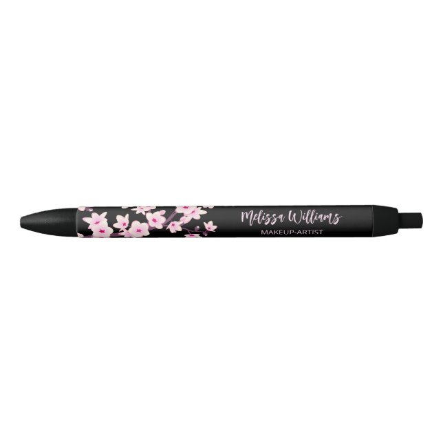 Stylo Noir Cherry Blossoms rose Black Business (Devant)