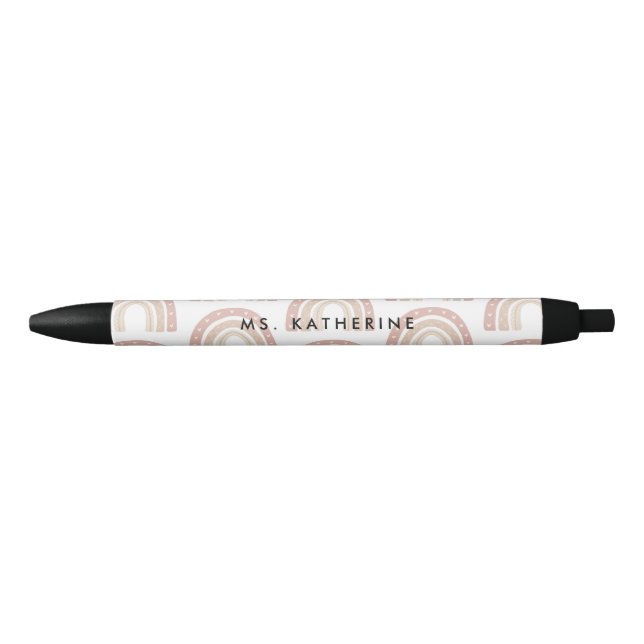 Stylo Noir Chic en terre cuite Boho Rainbow Merci Cadeau (Devant)