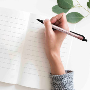 Stylo Noir Chic Rose Parties scintillant or séchage Luxe