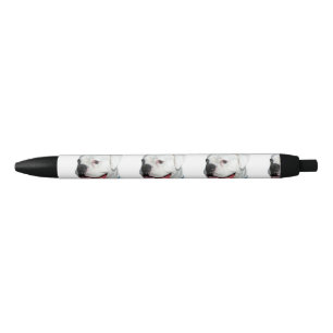Stylo Noir Chien blanc de boxeur