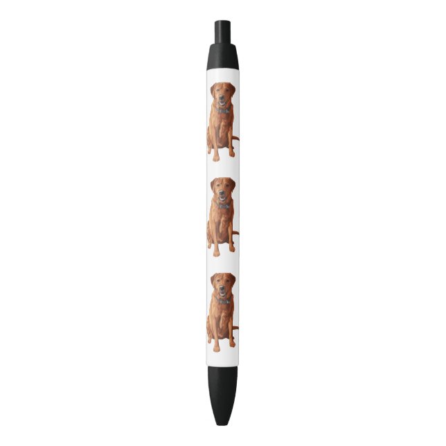 Stylo Noir Chien du Labrador jaune rouge renard (devant Vertical)