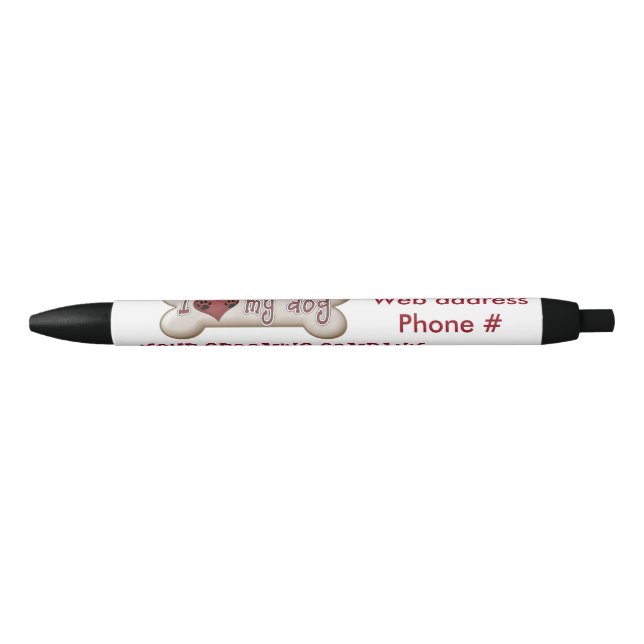 Stylo Noir Chien Grooming Client, Stylo-cadeaux Treshow (Devant)