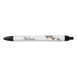 Stylo Noir Chocolat & Tan Piebald cheveux longs Dachshund & N