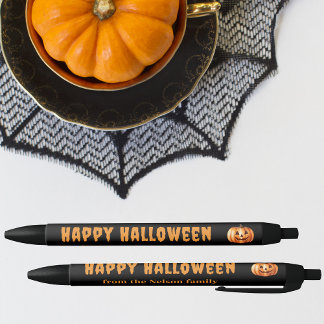 Stylo Noir Citrouille Halloween Joyeux traitement Halloween S