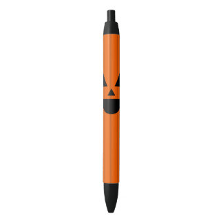 Stylo Noir Citrouille orange d'Halloween Jack O'Lantern