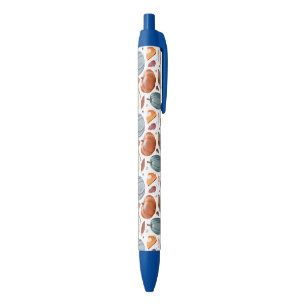 Stylo Noir Citrouilles d'automne et feuilles d'automne Motif