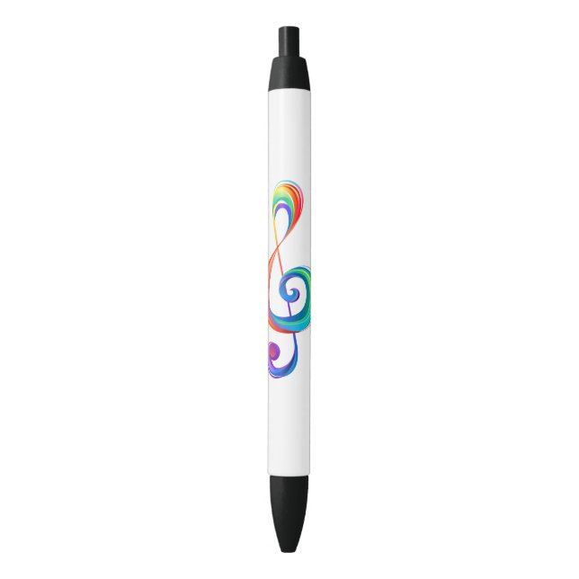 Stylo Noir Clé arc-en-ciel (devant Vertical)
