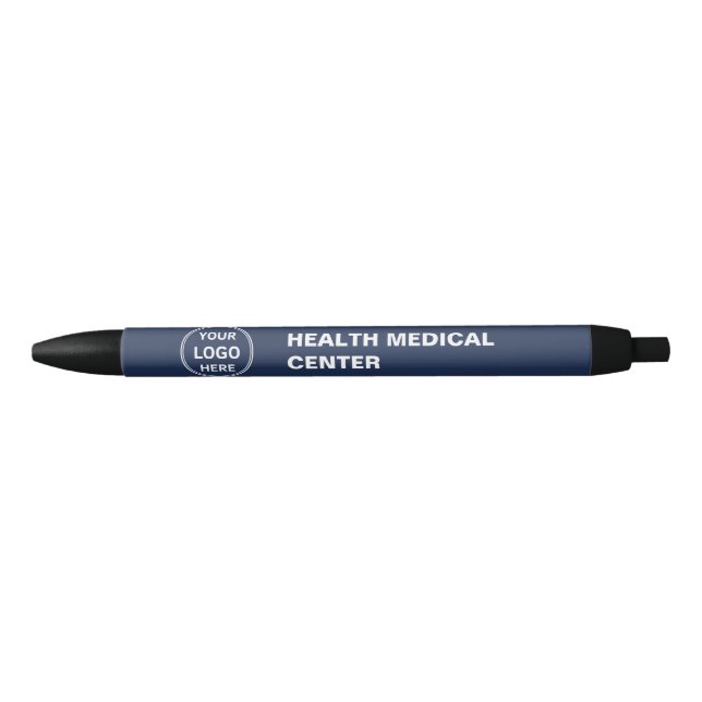 Stylo Noir Clinique de médecin logo personnalisé soins de san (Devant)