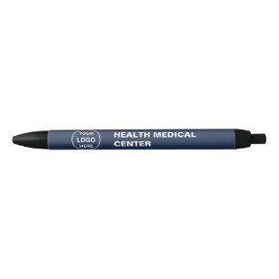 Stylo Noir Clinique médicale Logo personnalisé Bleu marine de