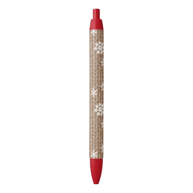 Stylo Noir Cocoa Cream Snowflakes Christmas (devant Vertical)
