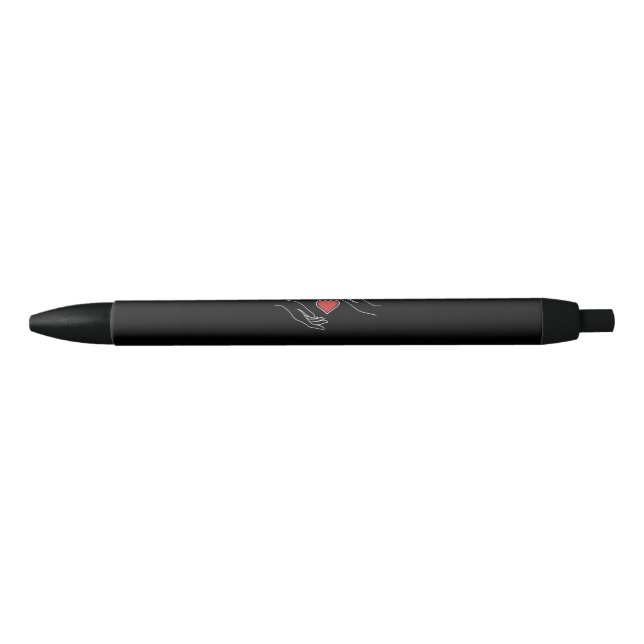 Stylo Noir Coeur de rattrapage (Devant)