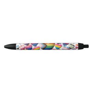 Stylo Noir Cœur multicolore