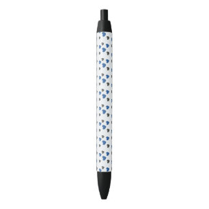 Stylo Noir Coeurs dorants - Bleu et gris
