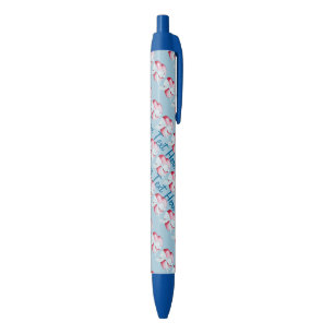 Stylo Noir coeurs rouges attachés avec l'arc blanc de ruban
