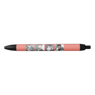 Stylo Noir Collage de photos Instagram avec 4 photos - corail